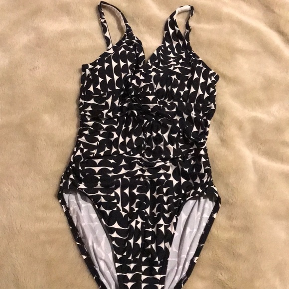Calvin Klein Black & White Swimsuit - Sz 6 SW2014 - Picture 1 of 5